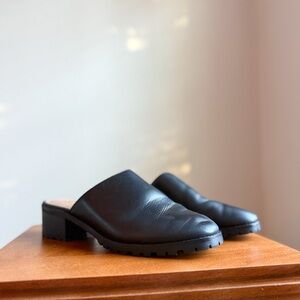 Madewell Mindy Lugsole Mule Black Leather Size 9